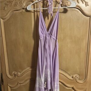 Elegant Lavender Backless Dress